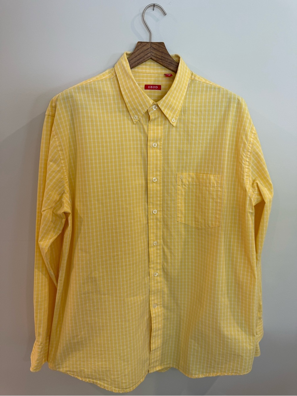 IZOD Yellow Micro-Check Button Down – XL - Picture 6 of 11